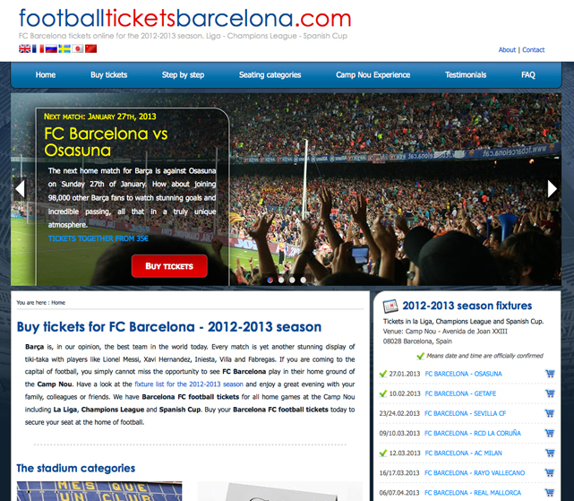 footballticketsbarcelona screenshot